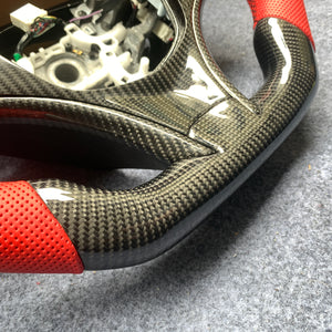 czd auto parts carbon fiber steering wheel for Acura MDX with red perforated leather