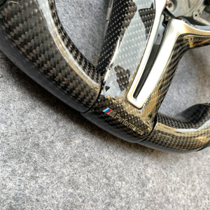 CZD Autoparts For BMW X5M X4 carbon fiber steering wheel outer trim in gloss carbon fiber