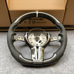 CZD Autoparts For BMW X5M X4 carbon fiber steering wheel outer trim in gloss carbon fiber