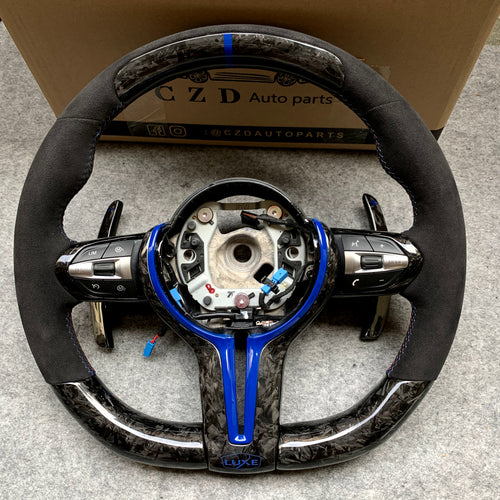 CZD Autoparts for BMW M1 M2 M3 M4 F80 F82 F83 carbon fiber steering wheel gloss black forged carbon fiber trim