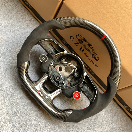 CZD auto parts carbon fiber steering wheel for Audi A3 (8V) with black alcantara sides