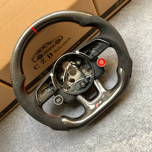 CZD auto parts carbon fiber steering wheel for Audi Q2 2016-2019 with black alcantara sides