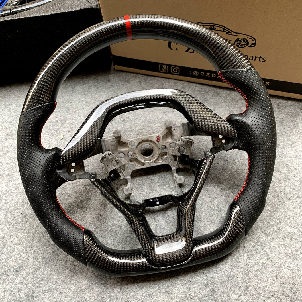 czd auto parts carbon fiber steering wheel for Honda 10th gen Accord EXL EX LX/Insight with black perforated leather