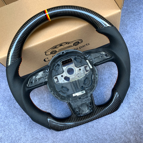 CZD auto parts carbon fiber steering wheel for Audi S4 (B8) Avant with Germany color stripe