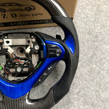 Load image into Gallery viewer, czd auto parts carbon fiber steering wheel for Acura TSX 2009-2014 with gloss blue carbon fiber trim