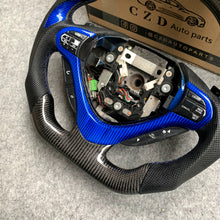Load image into Gallery viewer, czd auto parts carbon fiber steering wheel for Acura TSX 2009-2014 with gloss blue carbon fiber trim