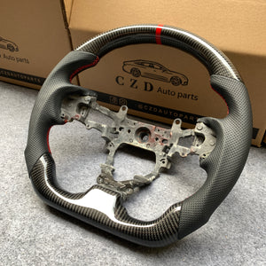 czd auto parts carbon fiber steering wheel for Honda FK2/Honda 9th gen Civic/SI 2012-2015 with black perforated leather