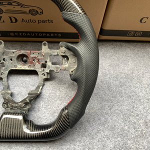 czd auto parts carbon fiber steering wheel for Honda FK2/Honda 9th gen Civic/SI 2012-2015 with black perforated leather