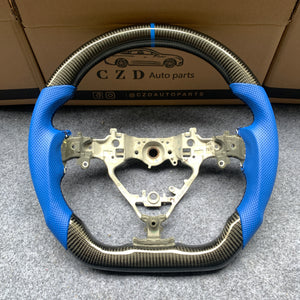 czd auto parts carbon fiber steering wheel for Toyota 7th gen Camry 2015-2017 with blue perforated leather