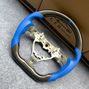 czd auto parts carbon fiber steering wheel for Toyota 7th gen Camry 2015-2017 with blue perforated leather