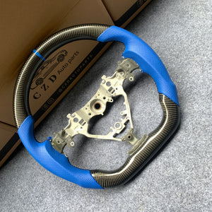 czd auto parts carbon fiber steering wheel for Toyota 7th gen Camry 2015-2017 with blue perforated leather