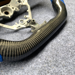 czd auto parts carbon fiber steering wheel for Toyota 7th gen Camry 2015-2017 with blue perforated leather