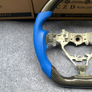 czd auto parts carbon fiber steering wheel for Toyota 7th gen Camry 2015-2017 with blue perforated leather