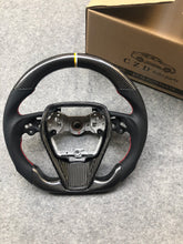 Load image into Gallery viewer, CZD Autoparts for Toyota 8th gen Camry se xse le xle 2018-2022 carbon fiber steering wheel 6mm yellow and white  stripe line at top
