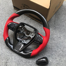 Load image into Gallery viewer, CZD Autoparts for  Toyota 8th gen Camry se xse le xle 2018-2022 carbon fiber steering wheel with  gloss black carbon fiber knob