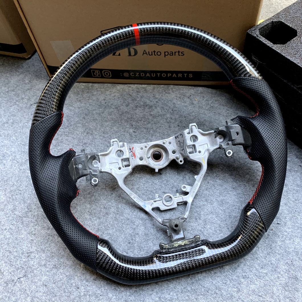czd auto parts carbon fiber steering wheel for highlander 2014-2019 with black leather