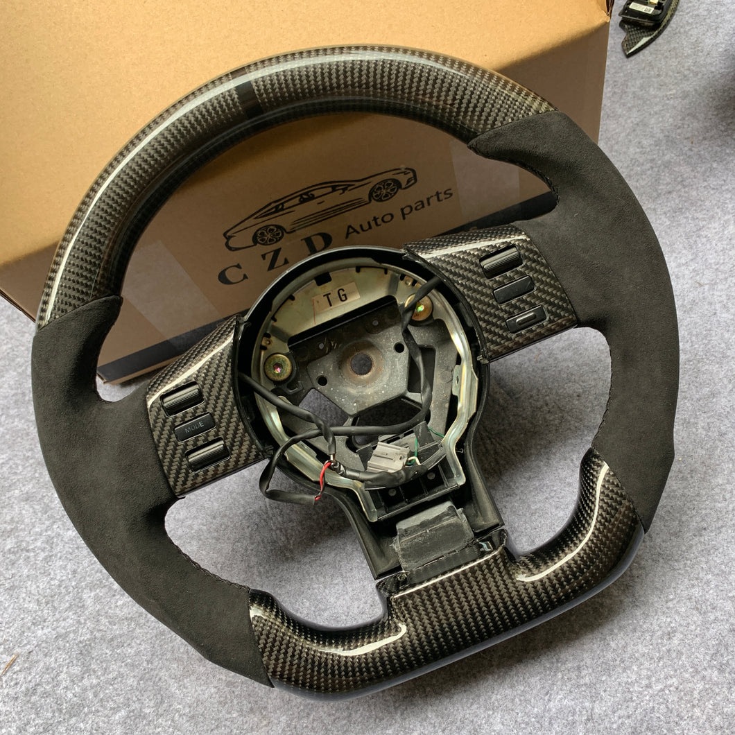 CZD autoparts for Nissan 350Z 2002-2009 carbon fiber steering wheel with alcantara leather side