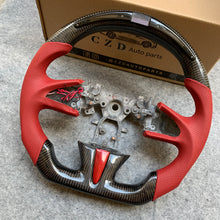 Load image into Gallery viewer, czd auto parts carbon fiber steering wheel for Infiniti Q50 2014-2017 with red perforated leather