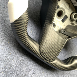 Tesla Model 3 2017/2018/2019/2020 carbon fiber steering wheel from CZD with matte trim
