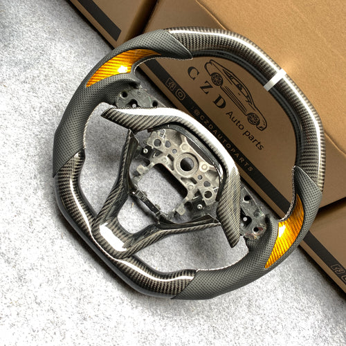 czd auto parts carbon fiber steering wheel for Honda Insight 2019-2021 with white stripe