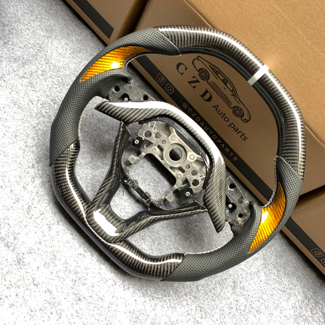 czd auto parts carbon fiber steering wheel for Honda Insight 2019-2021 with white stripe