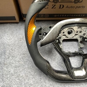 czd auto parts carbon fiber steering wheel for Honda 10th gen Accord EXL EX LX/Insight with white stripe
