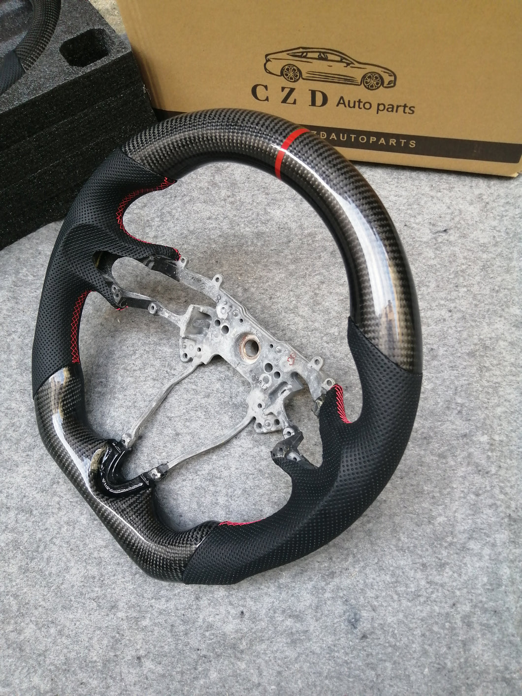 czd auto parts carbon fiber steering wheel for Honda Fit 2009-2013 with gloss carbon fiber