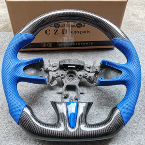 czd auto parts carbon fiber steering wheel for Infiniti Q50 with blue trim and leather