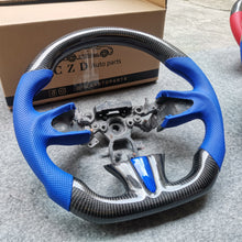 Load image into Gallery viewer, czd auto parts carbon fiber steering wheel for Infiniti Q50 with blue trim and leather