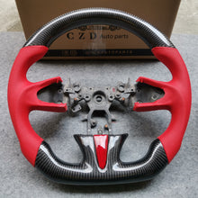 Load image into Gallery viewer, czd auto parts carbon fiber steering wheel for Infiniti Q50 with red trim and leather