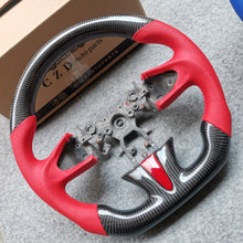 Load image into Gallery viewer, czd auto parts carbon fiber steering wheel for Infiniti Q50 with red trim and leather