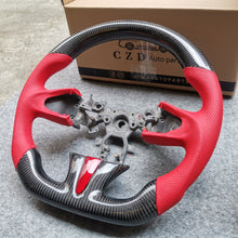 Load image into Gallery viewer, czd auto parts carbon fiber steering wheel for Infiniti Q50 with red trim and leather