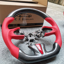 Load image into Gallery viewer, czd auto parts carbon fiber steering wheel for Infiniti Q50 with red trim and leather