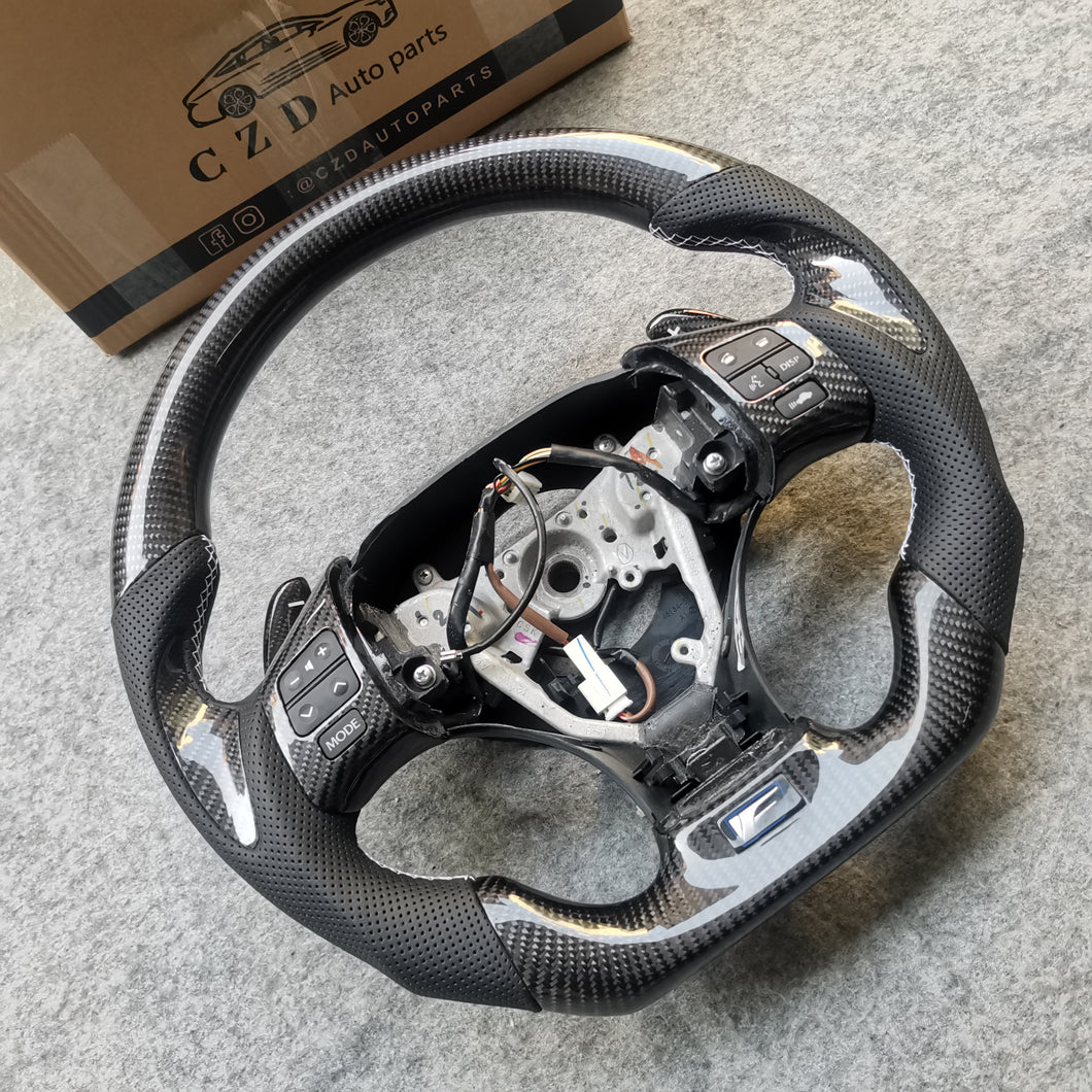 CZD auto parts carbon fiber steering wheel for Lexus IS250 /300 /350 2006-2013 with white stitching