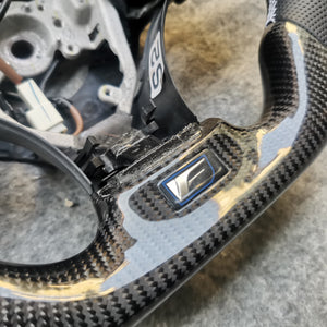 CZD auto parts carbon fiber steering wheel for Lexus IS250 /300 /350 2006-2013 with white sign paddle shifters