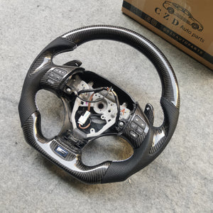 CZD auto parts carbon fiber steering wheel for Lexus IS250 /300 /350 2006-2013 with white sign paddle shifters