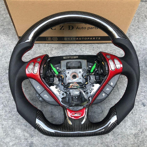 czd auto parts carbon fiber steering wheel for Acura TL/ILX with red trim