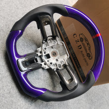 Load image into Gallery viewer, CZD auto parts for Ford Mustang 2018-2022 carbon fiber steering wheel with purple carbon fiber