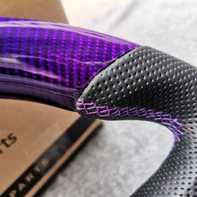 Load image into Gallery viewer, CZD auto parts for Ford Mustang 2018-2022 carbon fiber steering wheel with purple carbon fiber
