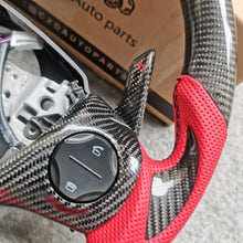 Load image into Gallery viewer, CZD For 2013、2014、2015、2016、2017 7th Toyota Gamry carbon fiber steering wheel with gloss black carbon fiber paddle shifters with red +/-signs
