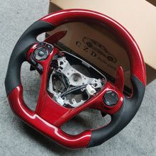 Load image into Gallery viewer, CZD For 2013、2014、2015、2016、2017 7th Toyota Gamry carbon fiber steering wheel with gloss red carbon fiber top&amp;bottom&amp;trims