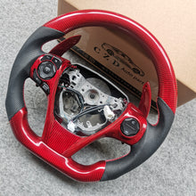 Load image into Gallery viewer, CZD For 2013、2014、2015、2016、2017 7th Toyota Gamry carbon fiber steering wheel with gloss red carbon fiber top&amp;bottom&amp;trims