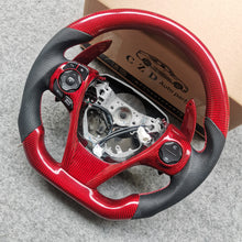 Load image into Gallery viewer, CZD For 2013、2014、2015、2016、2017 7th Toyota Gamry carbon fiber steering wheel with gloss red carbon fiber top&amp;bottom&amp;trims