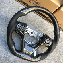 Load image into Gallery viewer, CZD For 2013、2014、2015、2016、2017 7th Toyota Gamry carbon fiber steering wheel with gloss black carbon fiber top&amp;bottom&amp;trims