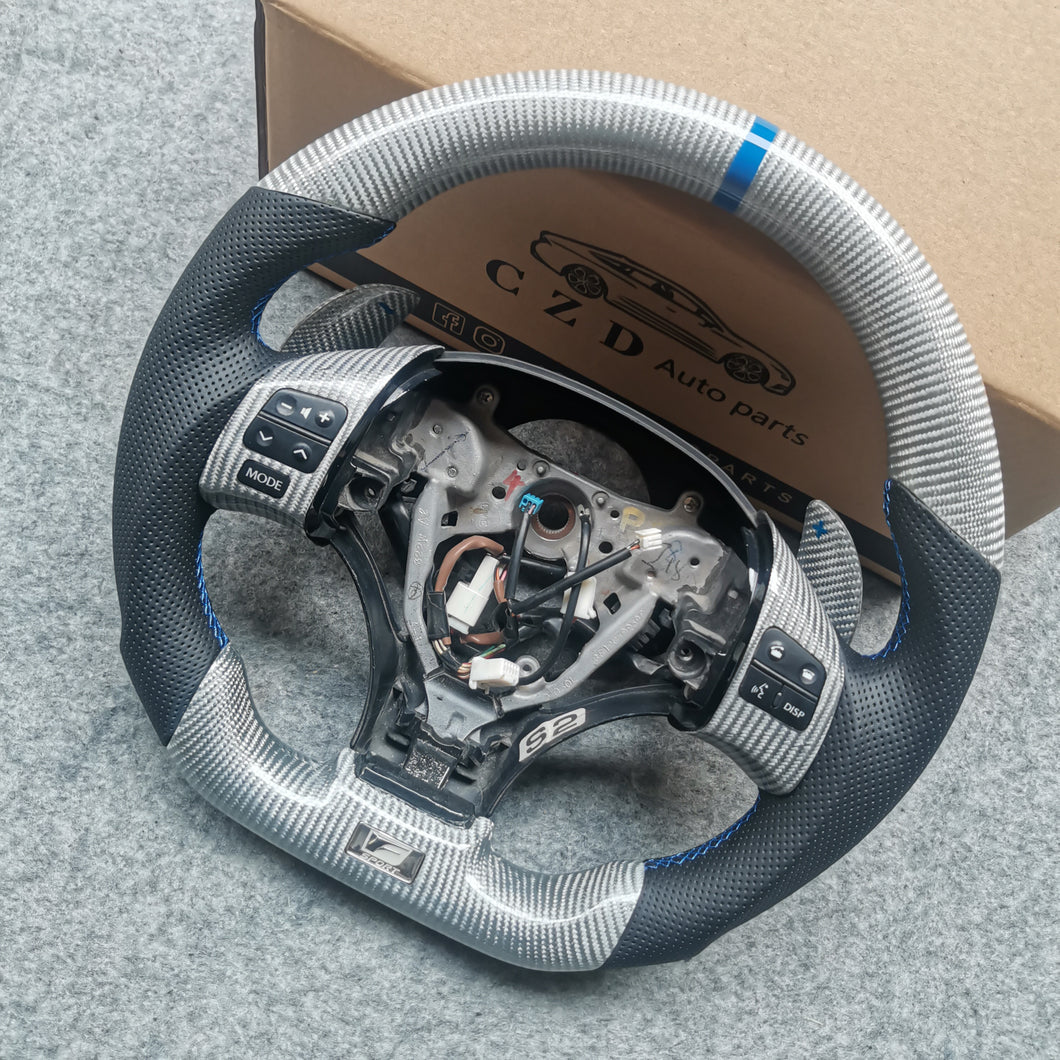 CZD auto parts carbon fiber steering wheel for Lexus IS250 /300 /350 2006-2013 with blue stripe