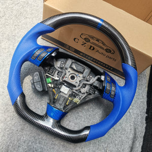 czd auto parts carbon fiber steering wheel for Honda 2004-2008 TSX with blue perforated leather