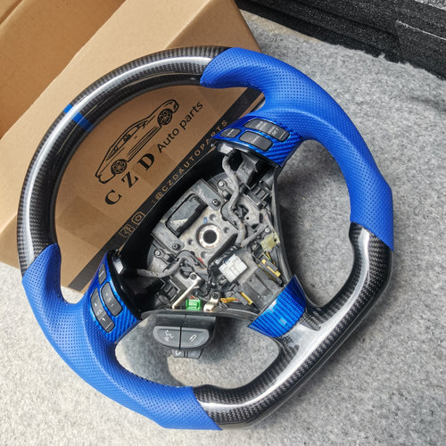 czd auto parts carbon fiber steering wheel for Accord V6/Forum/coupe/CL9/CL7 with blue perforated leather