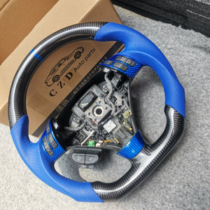 czd auto parts carbon fiber steering wheel for Accord V6/Forum/coupe/CL9/CL7 with blue perforated leather