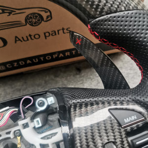 czd auto parts carbon fiber steering wheel for Acura TLX 2015-2021/MDX 2018-2022 with red stitching