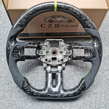 Load image into Gallery viewer, CZD auto parts for Ford Mustang 2018-2022 carbon fiber steering wheel with light green stripe line